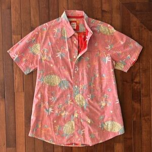 NWOT Men’s Mossimo Hawaiian Pineapple Palm Tree Button Down Shirt Size Large
